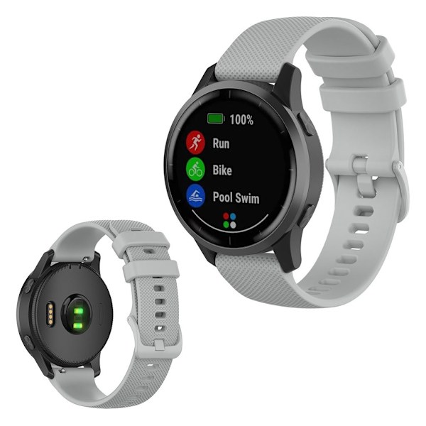 Garmin Vivoactive 4 silikone urrem - Grå Silver grey