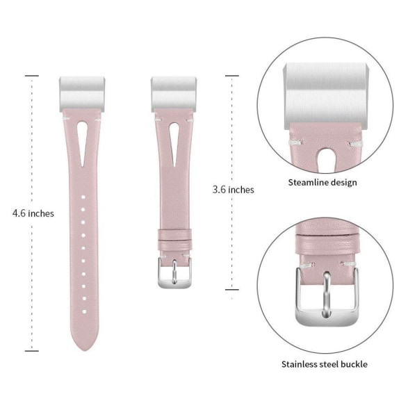 Fitbit Charge 2 hollow cowhide watch band - Pink Rosa