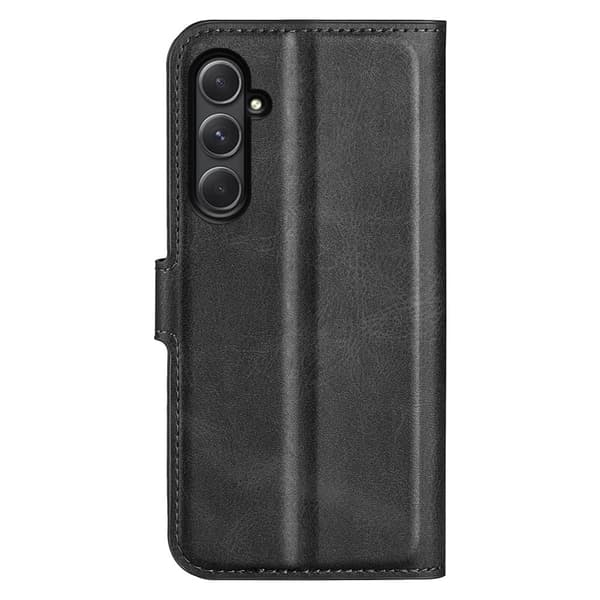Hållbart konstläder Samsung Galaxy A55 fodral med plånbok - Svart Svart