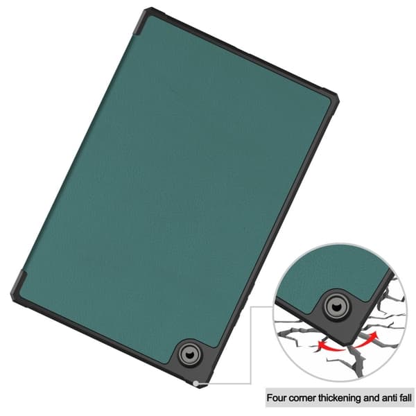 Samsung Galaxy Tab A8 10.5 (2021) tri-fold PU læder flip taske - Sortliggrøn Green