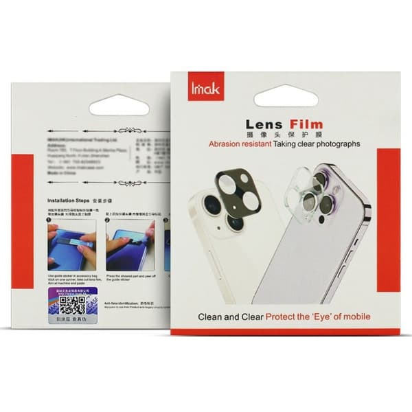 IMAK Samsung Galaxy S24 FE glas kamerabeskytter med akryl linsehætte - Sort Udgave Black