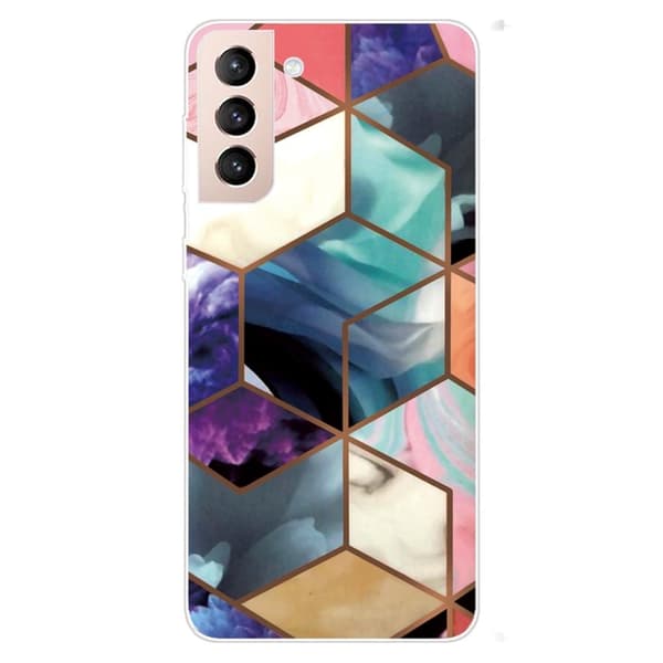 Marble Samsung Galaxy S22 Etui - Fargerik Terning Tile Multicolor