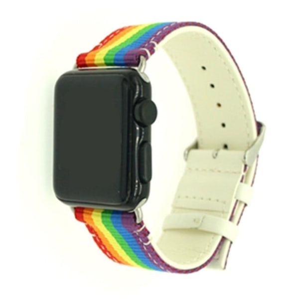 Apple Watch serien 1 - 2 - 3 i 42mm klockarmband PU läder nylon Beige