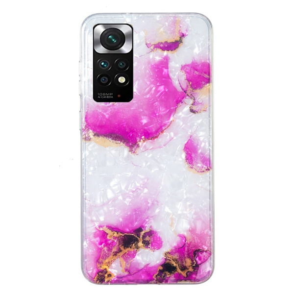 Marble Xiaomi Redmi Note 11S / Note 11 Suojakotelo - Punainen Marble Pink
