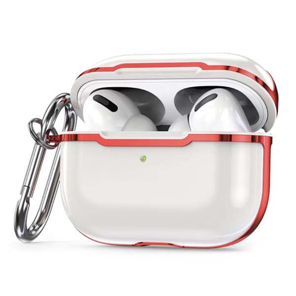 AirPods Pro 2 galvaniseringsetui med krok - Hvit / Rød White