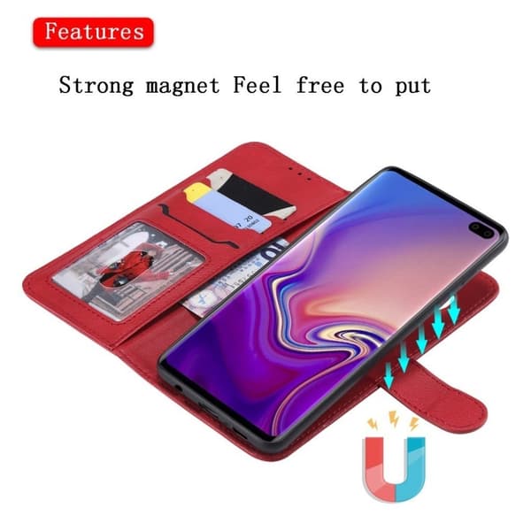 Samsung Galaxy S10 Plus dæk mønster hybrud etui - Rød Red