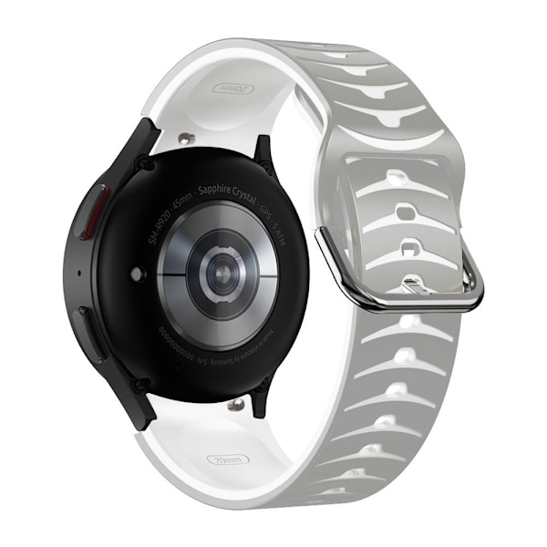 Samsung Galaxy Watch 5 / 5 Pro / 4 buet linje stil silikone urrem - Grå / Sort Silver grey