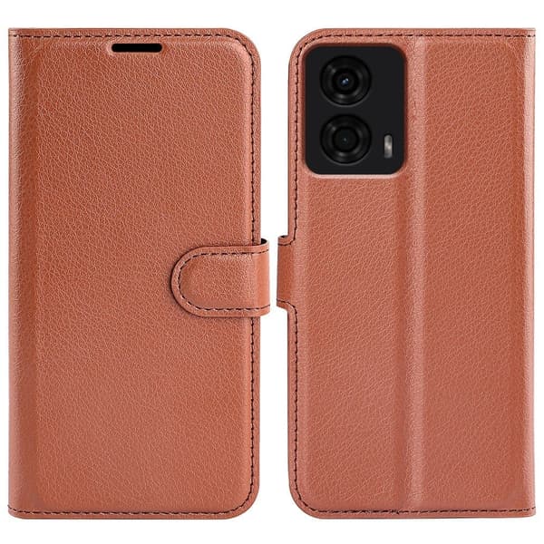 Klassisk Motorola Moto G24 flip etui - Brun Brown