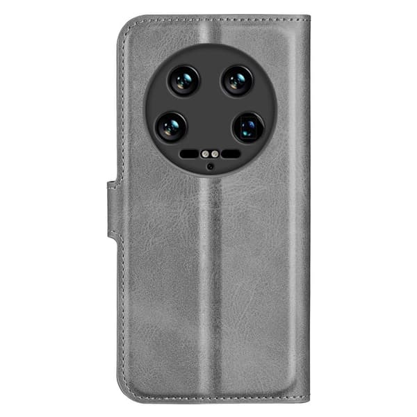 Xiaomi 14 Ultra læderetui med pung - Grå Silver grey