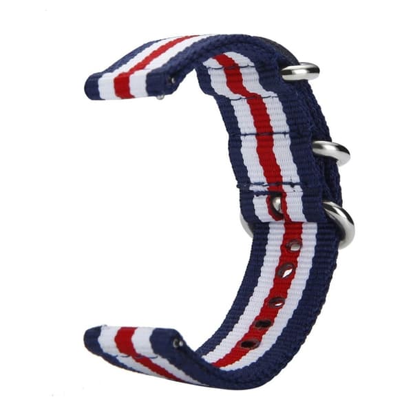 Samsung Gear S2 holdbar nylon Urrem - Blå / Hvid / Rød / Hvid / Blå Multicolor