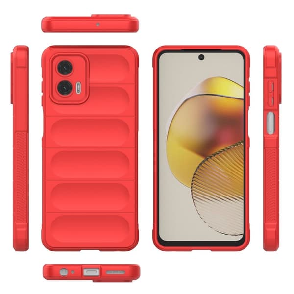 Mjukt greppformat Motorola Moto G73 skal - Röd Röd