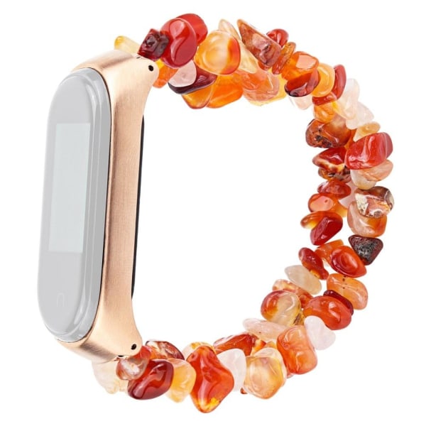 Xiaomi Mi Smart Band 6 / 5 natural stones stylish watch strap - Red