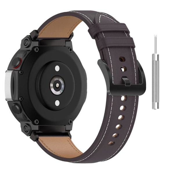 Amazfit T-Rex 2 urrem i ægte læder med værktøj - Mørklilla Purple