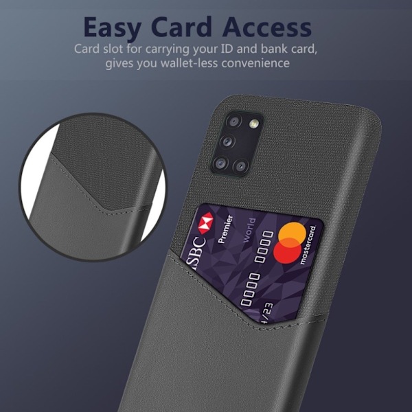 Bofink Samsung Galaxy A31 Card Cover - Grå Silver grey