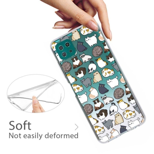 Deco Samsung Galaxy A22 5G Suojakotelo - Cute Kissa Multicolor