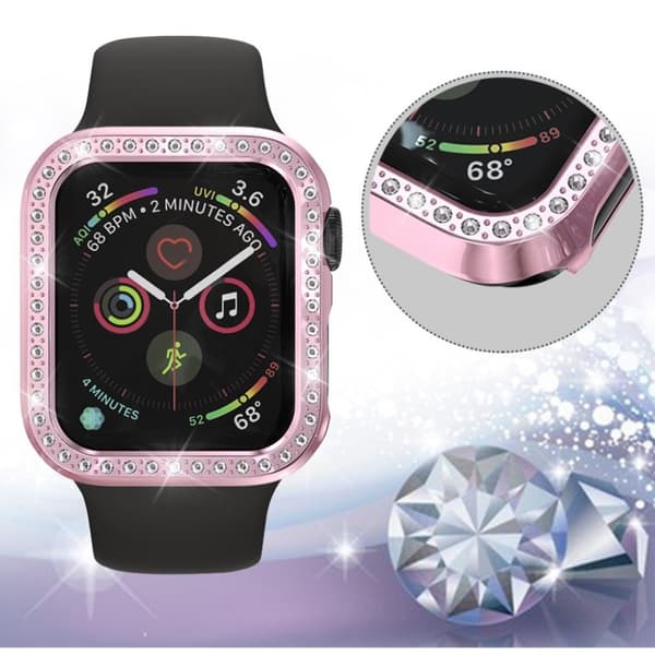 Apple Watch Series 4 40mm single row Rhinsten dekorations bumper - Rose Pink