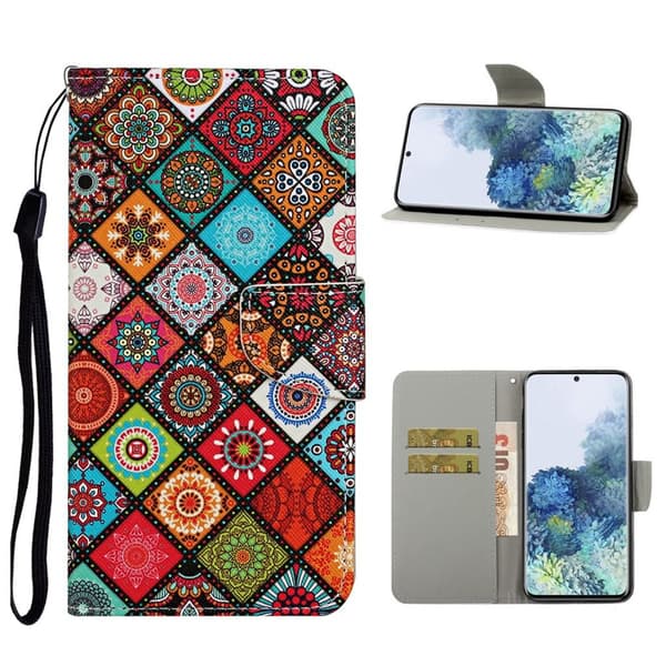wonderland Samsung Galaxy S21 Ultra flip etui - Ethnic mønster Multicolor