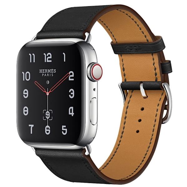 Apple Watch Series 4 40mm ægte læder Urrem - Sort Black