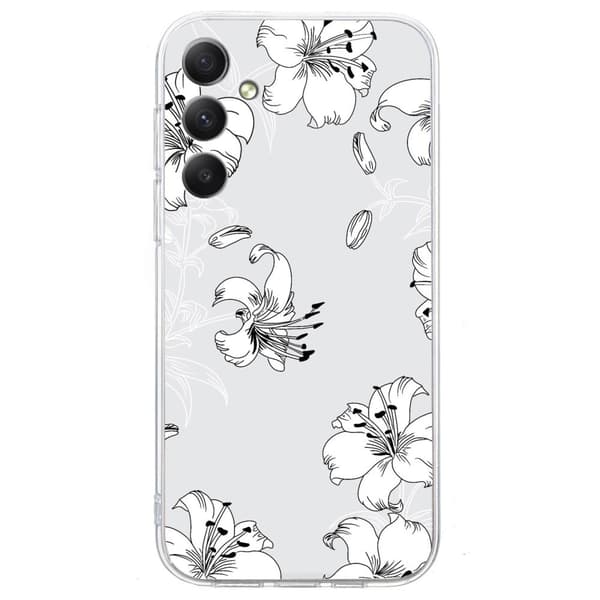 Imagine Samsung Galaxy A16 cover - Hvid Blomst Med Linje White