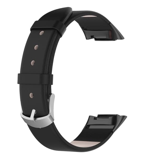 Fitbit Charge 5 klockarmband i äkta läder - Svart Svart