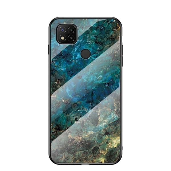 Fantasy Marble Xiaomi Redmi 9C Deksel - Smaragd Klinkekule Blue