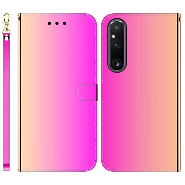 Mirror Sony Xperia 1 V Flip Etui - Rose Pink