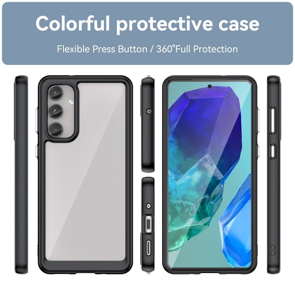 Samsung Galaxy M55 smart akryl cover - Sort Black
