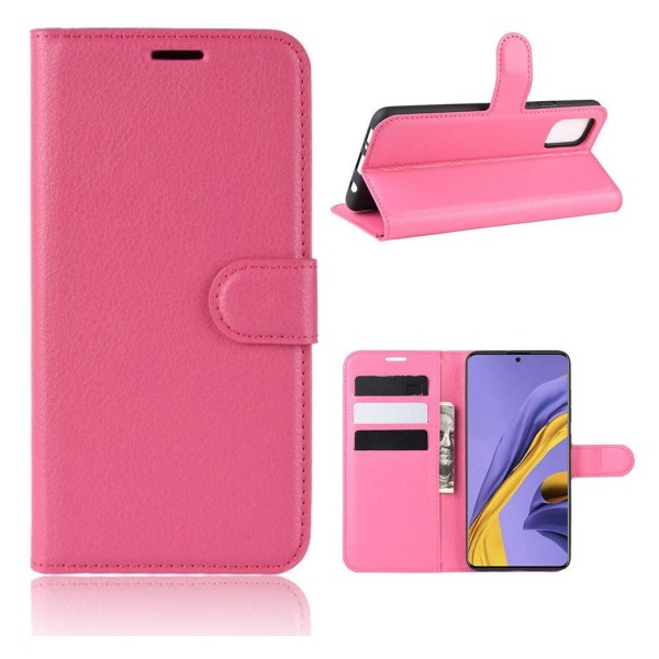 Classic Samsung Galaxy A51 flip kuoret - Ruusu Pink