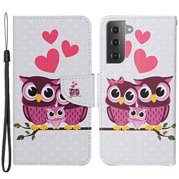 Wonderland Samsung Galaxy S22 Plus Flip Etui - Ugler Pink