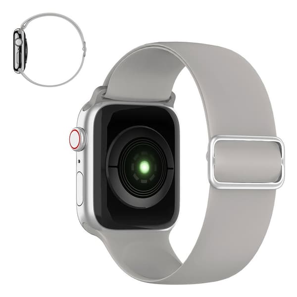 Apple Watch 40mm säädettävä silikoninen ranneke - Harmaa Silver grey