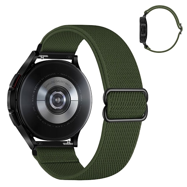 20 mm universellt elastiskt klockarmband i nylon - Militärgrön Grön