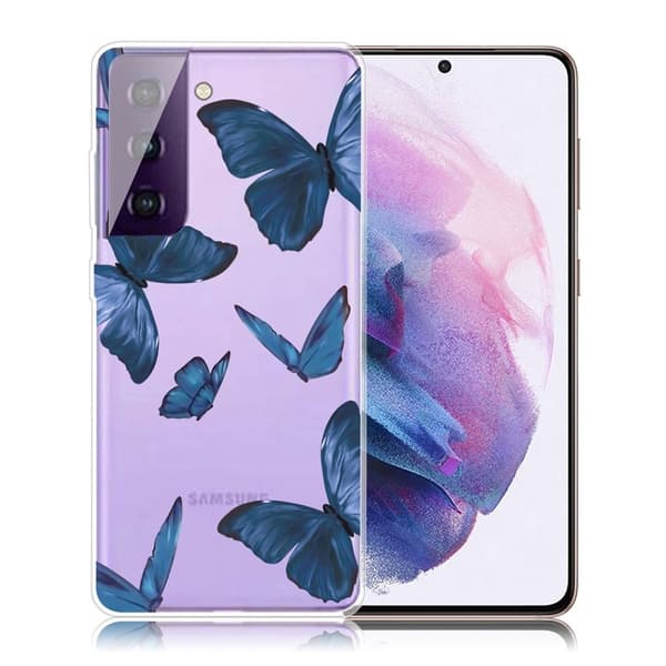 Deco Samsung Galaxy S21 FE Suojakotelo - Perhonen Blue