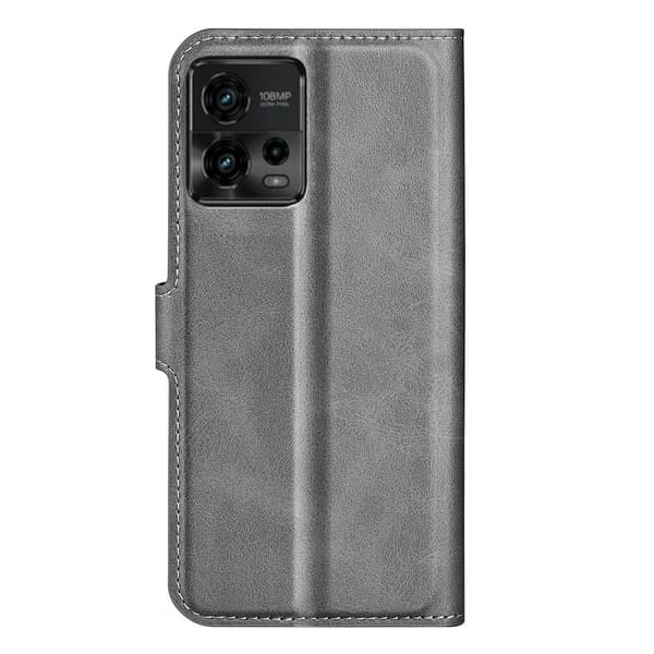 Læderetui med Pung til Motorola Moto G72 - Grå Silver grey