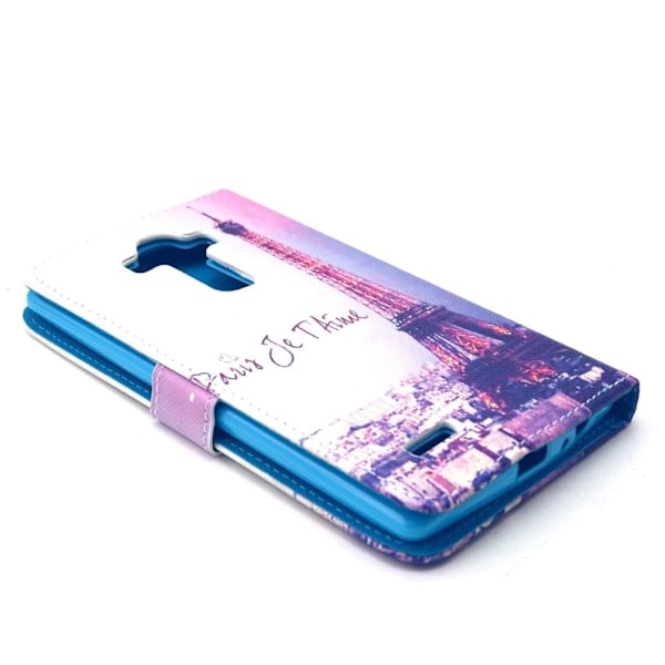 Moberg LG G4 Læder Etui Med Kortholder - Eiffel Tårnet Multicolor