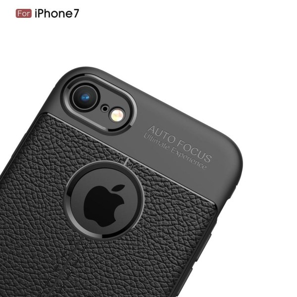 iPhone 7 / 8 Skal med modern litchi textur - Svart Svart