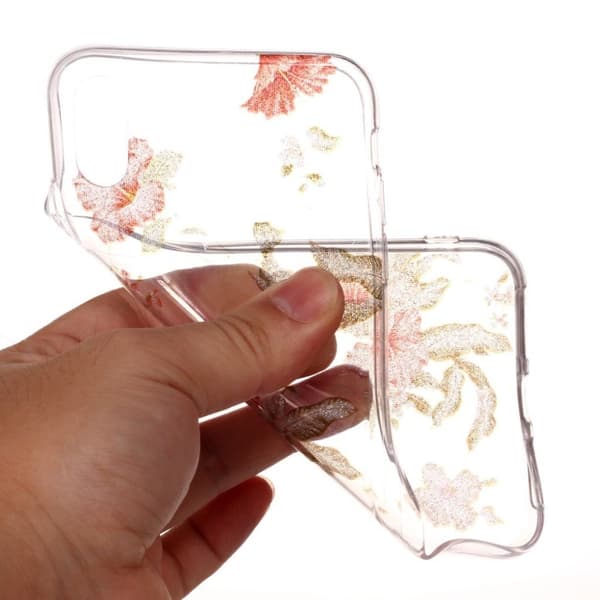 iPhone 9 Plus mobilskal silikon glittrande tryckmönster - Vacker blomma multifärg