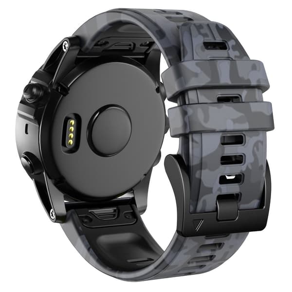26 mm kamouflagemönstrat klockarmband i silikon för Garmin-klocka - Kamouflagegrått Silvergrå