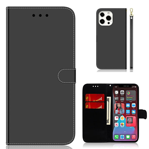 Mirror etui til iPhone 13 Pro Max - Sort Black