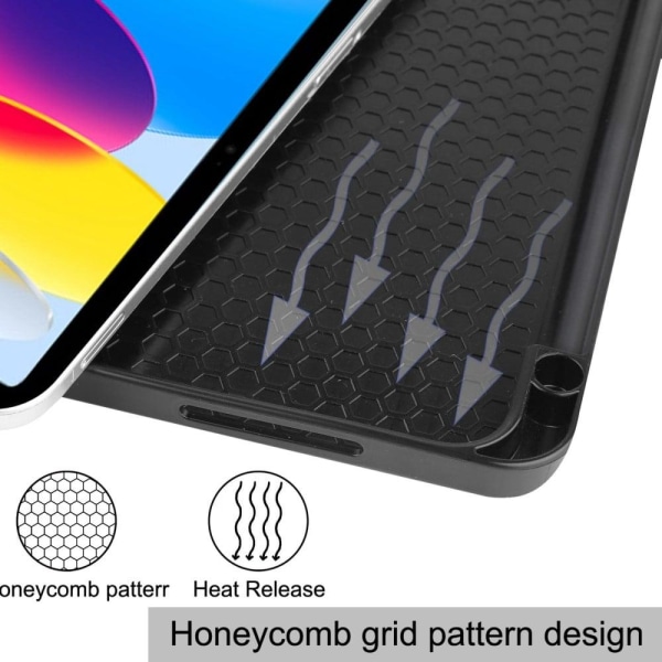 iPad 10.9 (2022) tri-fold leather case - Black Svart