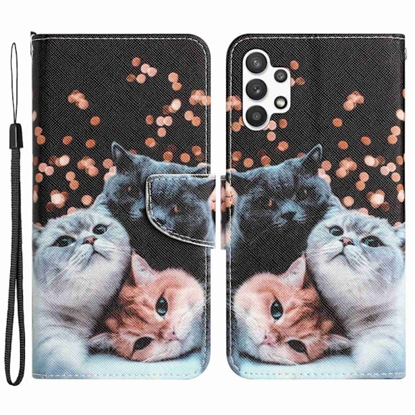 Wonderland Samsung Galaxy A04s / A13 5g / A13 4g Läppäkotelo - Kissa Multicolor