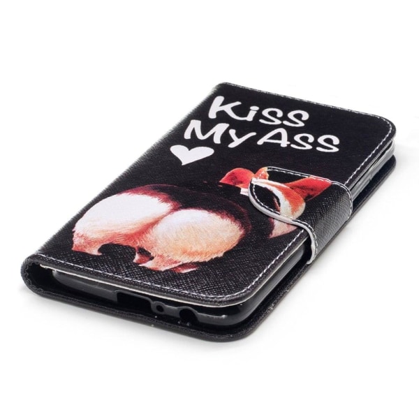 Motorola Moto G5 Plus Charmerende læder etui - Kiss My Ass Multicolor