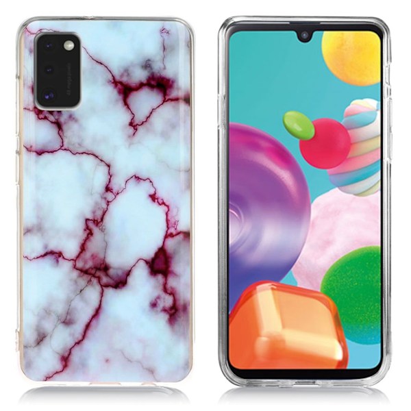 Marmormotiv Samsung Galaxy A41 skal - Ros / Vit Rosa