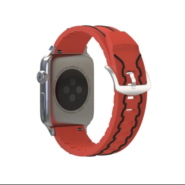 Apple Watch Series 4 40mm EKG-kuvioinen silikoninen kellonauha - Punainen / Musta Red