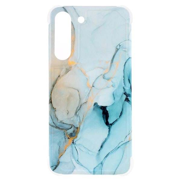 Marble Samsung Galaxy S22 Plus Etui - Sky Blå Marmor Blue