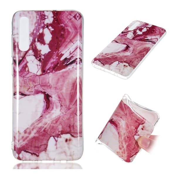 Samsung Galaxy A70 marmormønstret gel cover - stil G Red