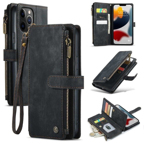 Rymligt iPhone 12 Pro Max fodral med plånbok - Svart Svart
