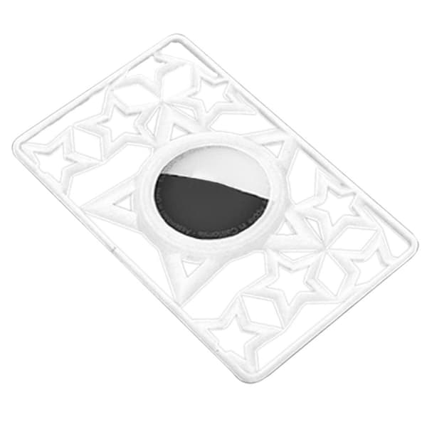 AirTags unikke cover i kortstil - Hvide Stjerner White