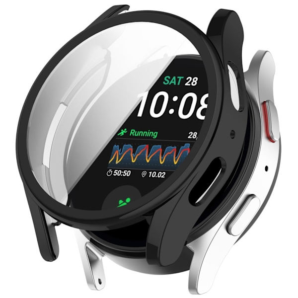 Samsung Galaxy Watch7 44mm Electroplating Flexible Watch Case Flexible Full Coverage - Black Black