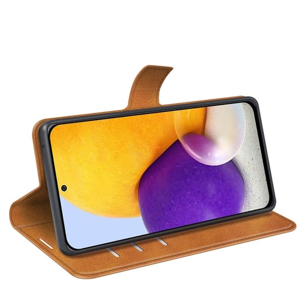 Læretui med Lommebok til Samsung Galaxy A73 - Gul Yellow