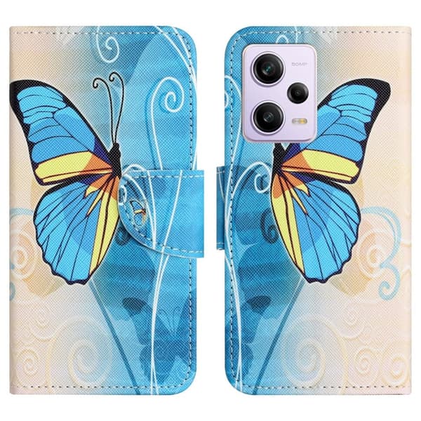 Wonderland Xiaomi Poco X5 / Redmi Note 12 Läppäkotelo - Perhonen Blue